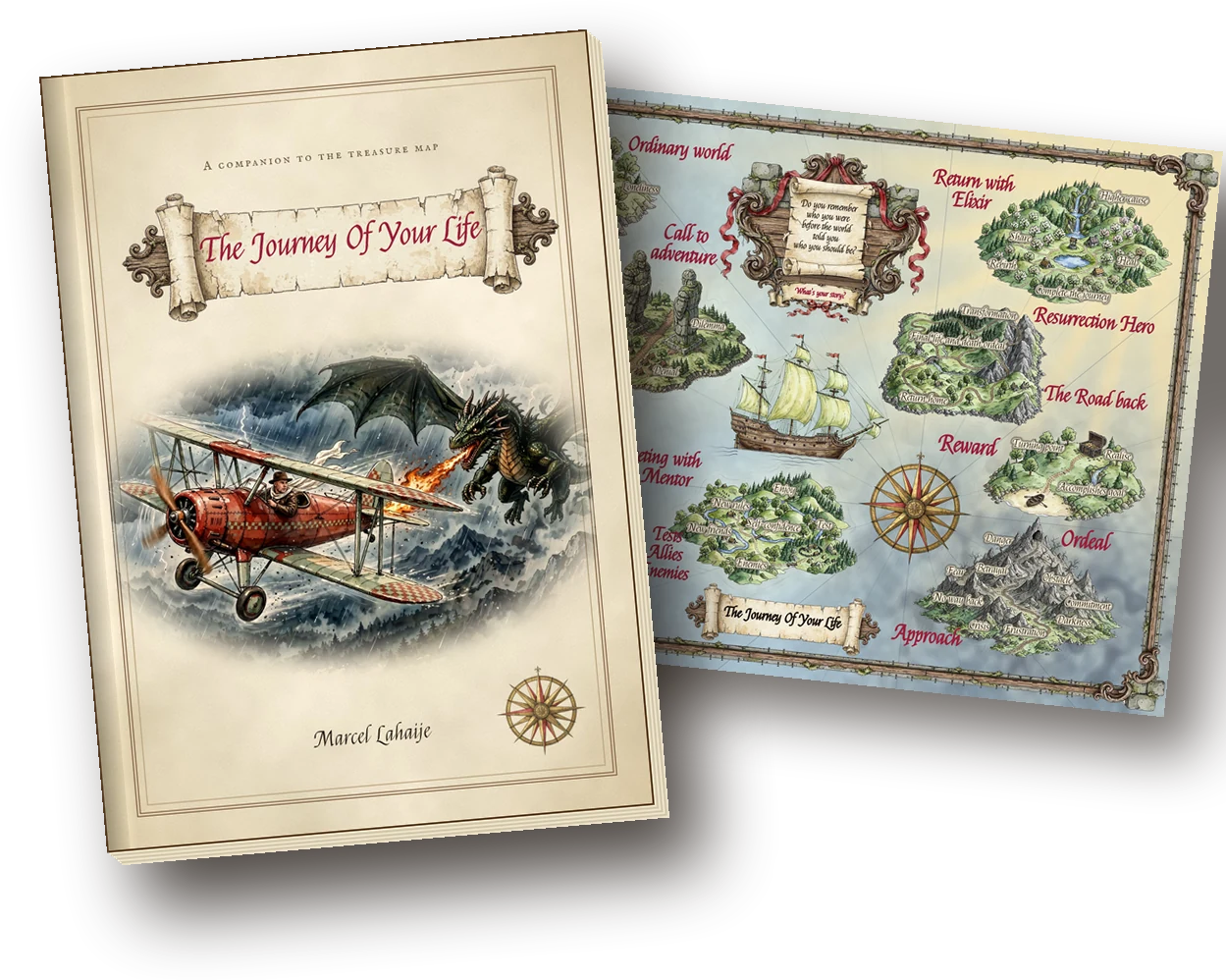 The Journey Of Your Life companion book lying on the treasure map